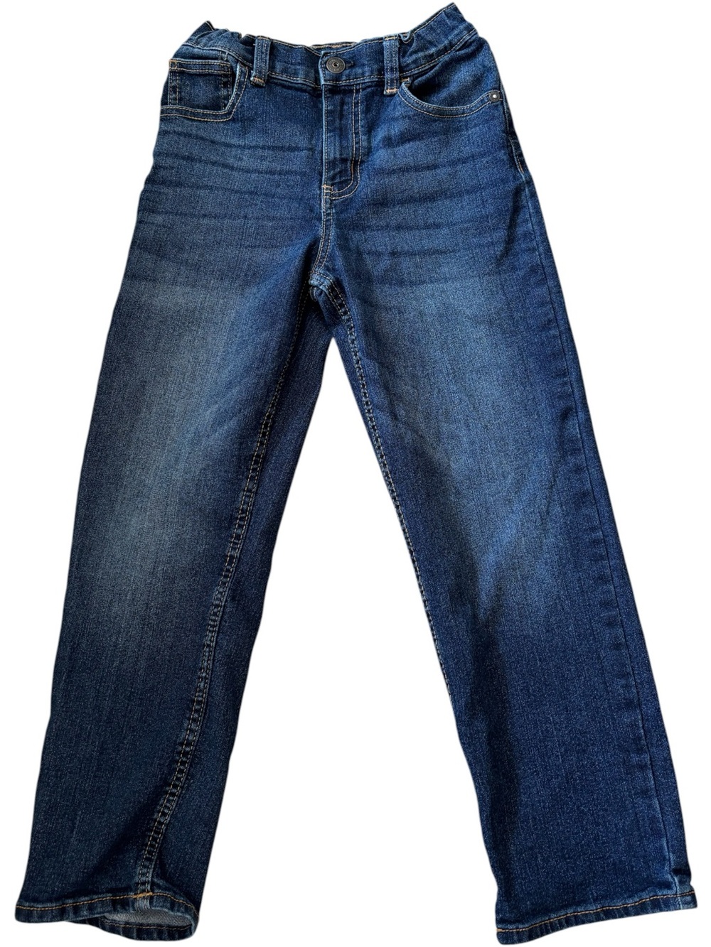 👛(2/$15) OSHKOSH Classic Denim Jeans Elastic Waist Whiskered Thighs 8R/8A
